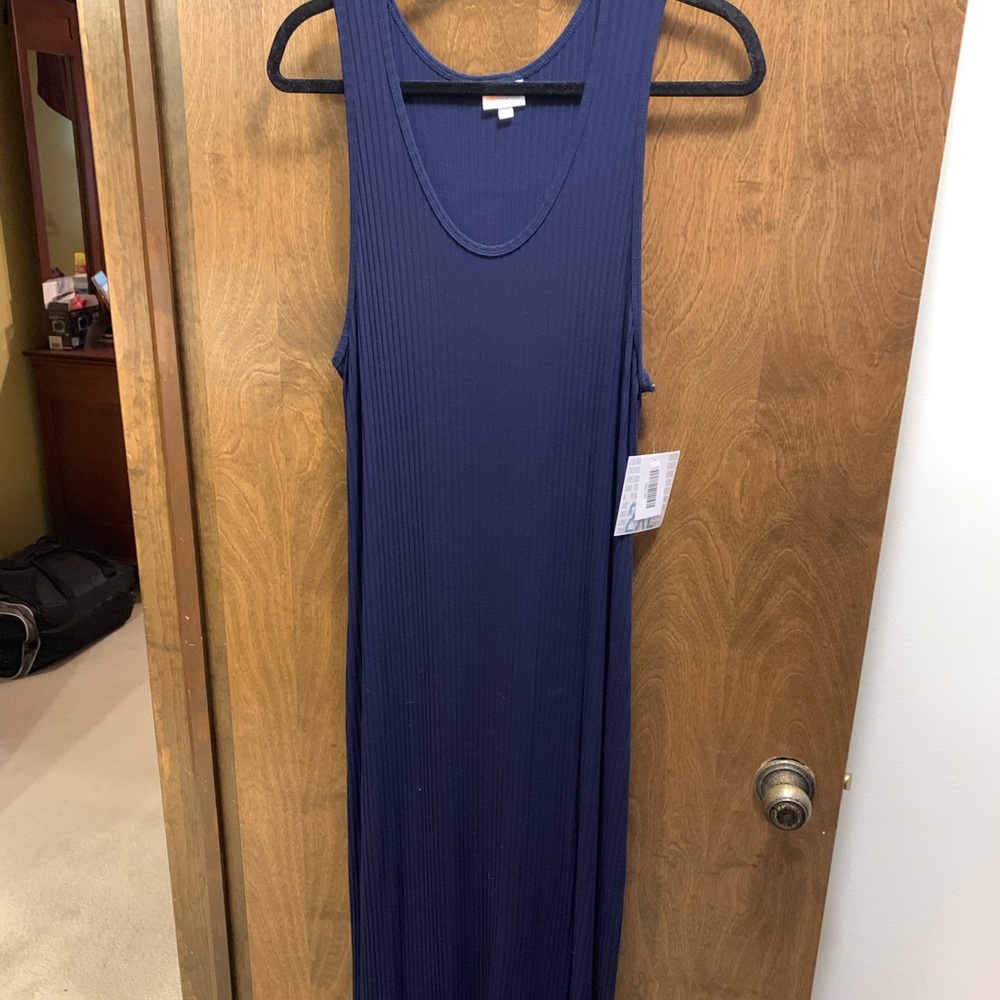NWT 2XL Dani dress navy maxi ribbed tank style